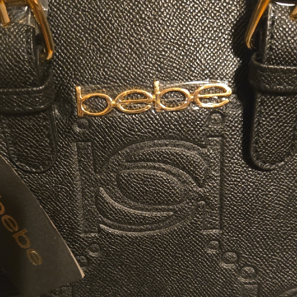 Bebe Black Satchel with Gold Accents đź–¤ NEW - Picture 2 of 9